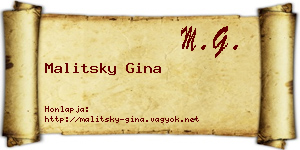 Malitsky Gina névjegykártya